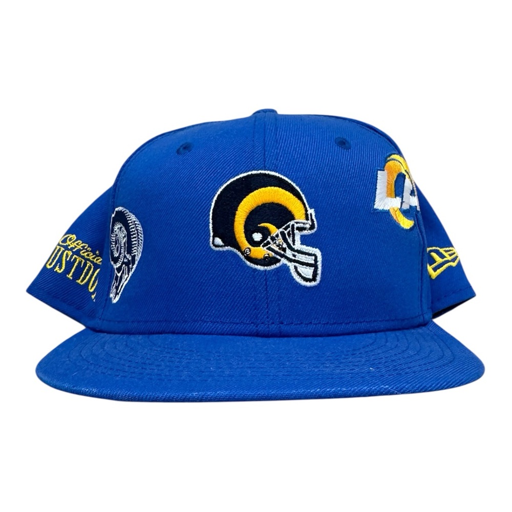 LA RAMS NewEra 59Fifty Just Don NFL Blue Football Baseball Fitted Hat-Size 7 1/4